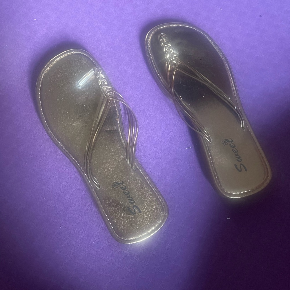 Metallic Bronze Women's Thong Sandals